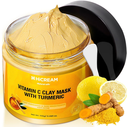 Hicream Turmeric Vitamin C Clay Mask with Kaolin Clay and Turmeric