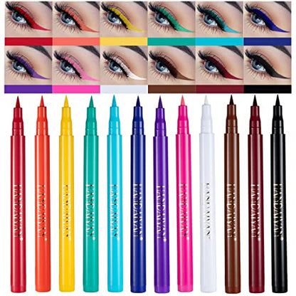 Best Land 12 Colors Matte Liquid Eyeliner Set