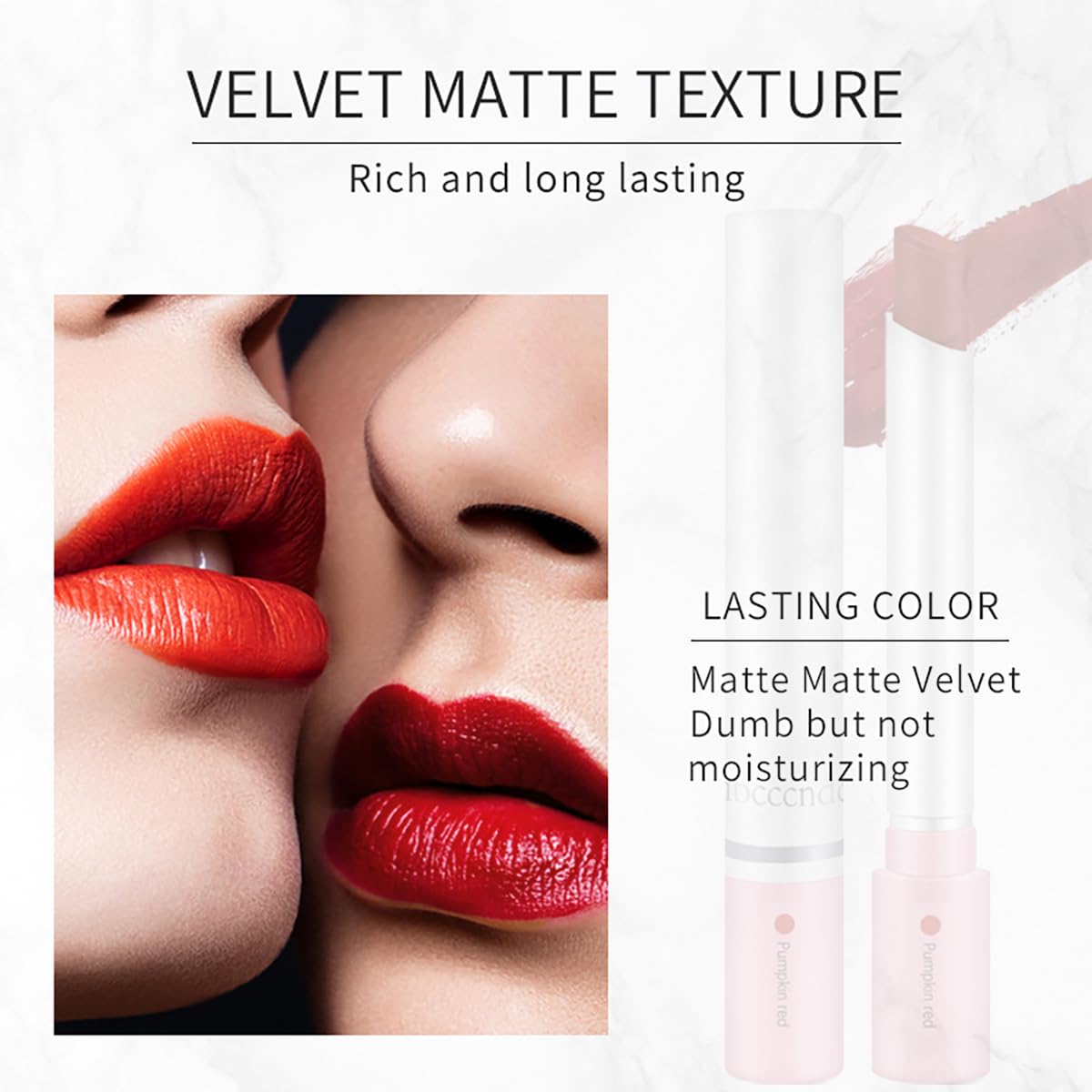Labiales Mate Velvet Lipstick 24 hours Long Lasting & Waterproof Tube