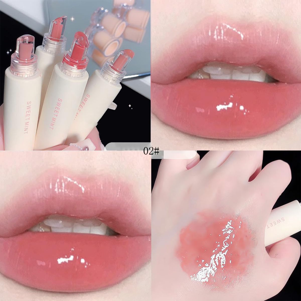Baorder 4 Pcs Hydrating Jelly Lip Gloss