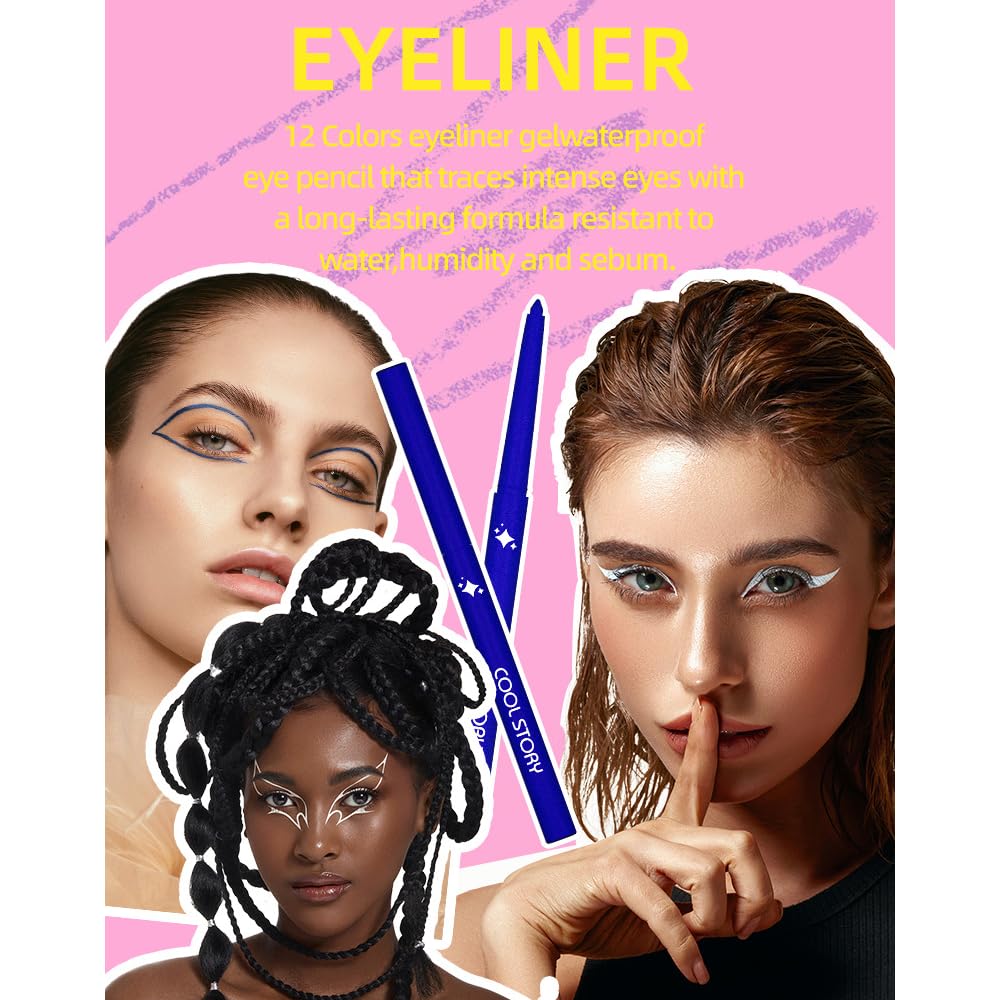 Best Land 12 Colors Matte Liquid Eyeliner Set