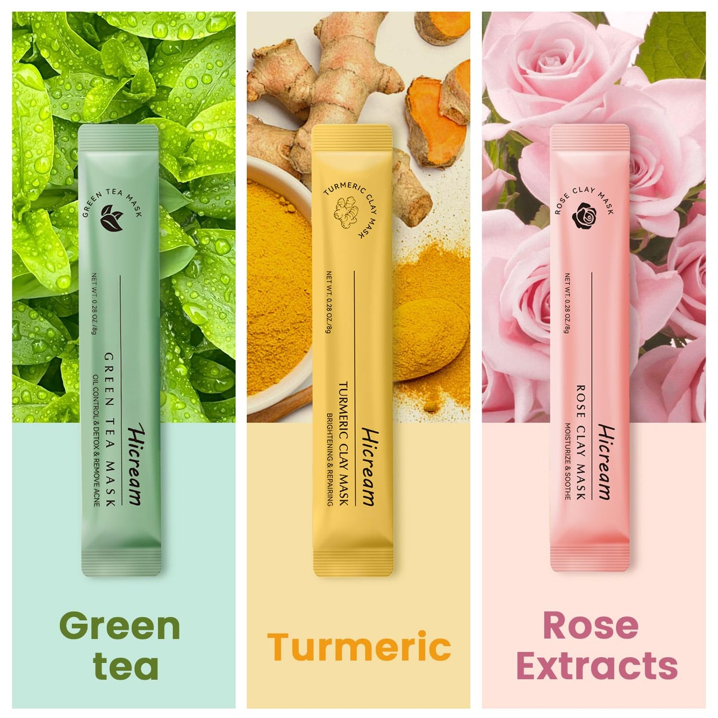 Hicream Turmeric Vitamin C Clay Mask with Kaolin Clay and Turmeric