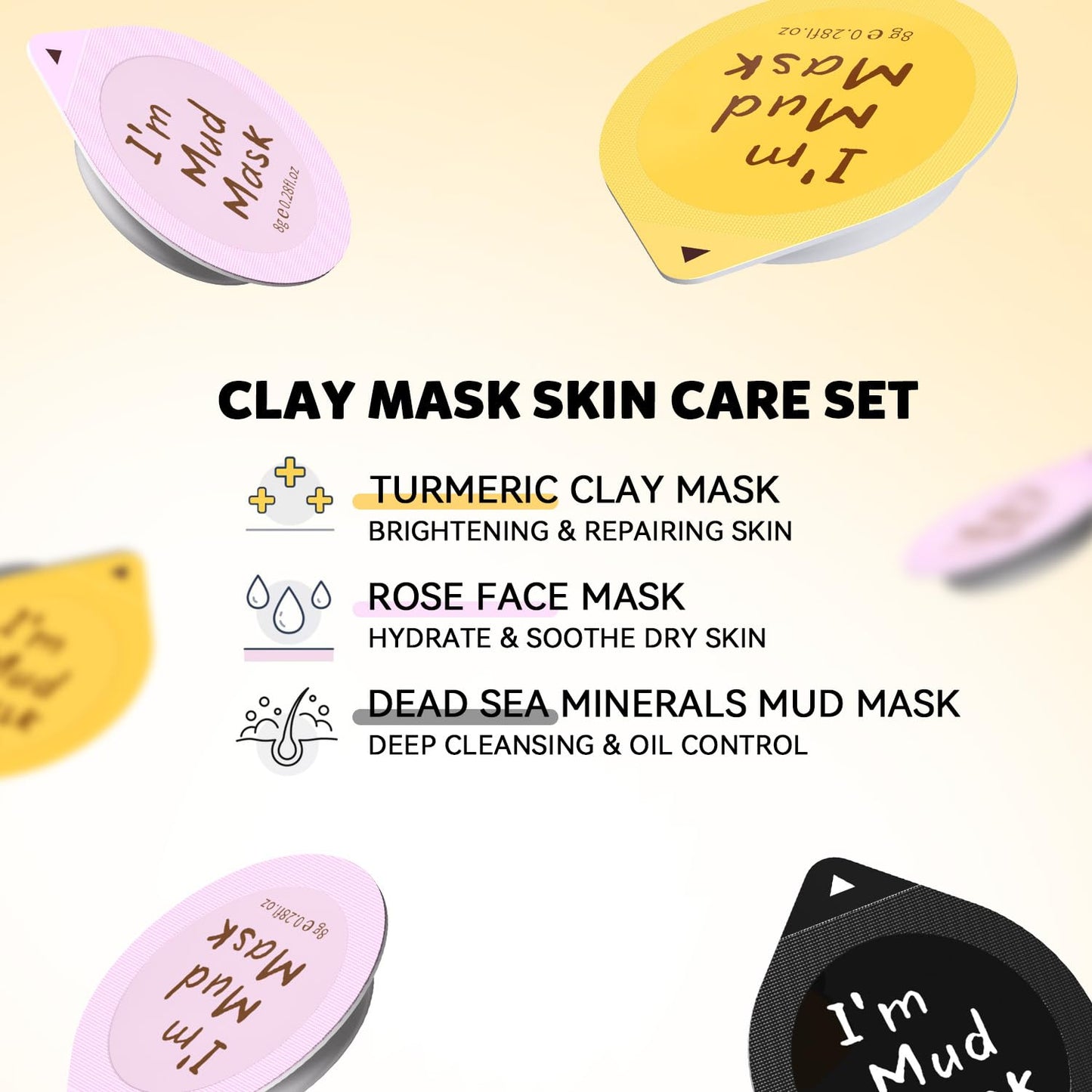Hicream Turmeric Vitamin C Clay Mask with Kaolin Clay and Turmeric