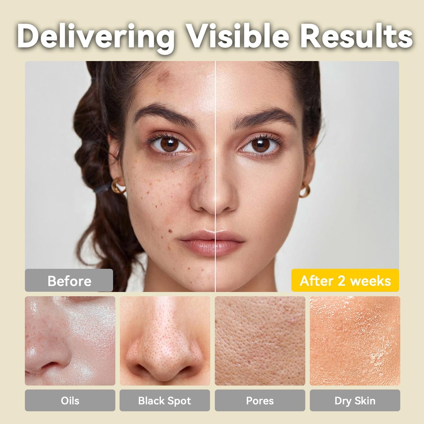 Hicream Turmeric Vitamin C Clay Mask with Kaolin Clay and Turmeric