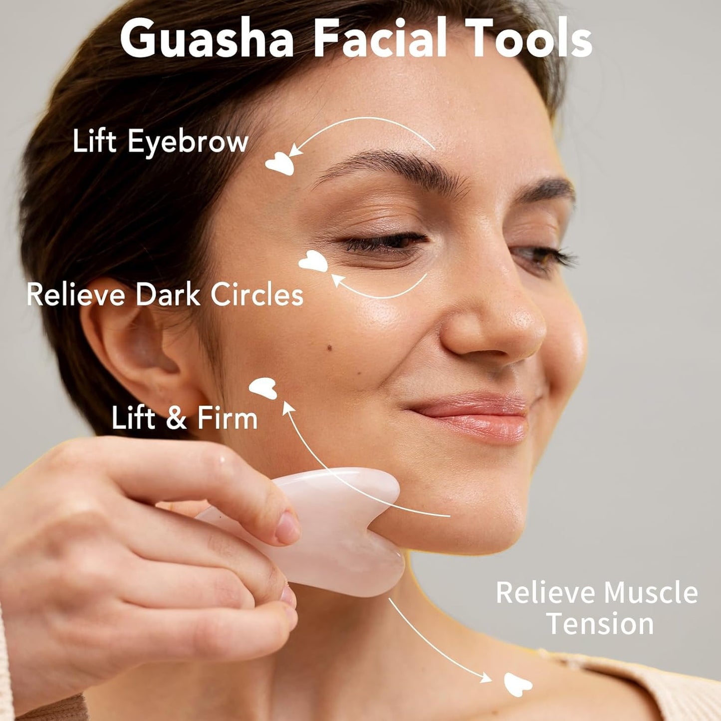 Huefull Genuine Jade Roller & Gua Sha Set for Face