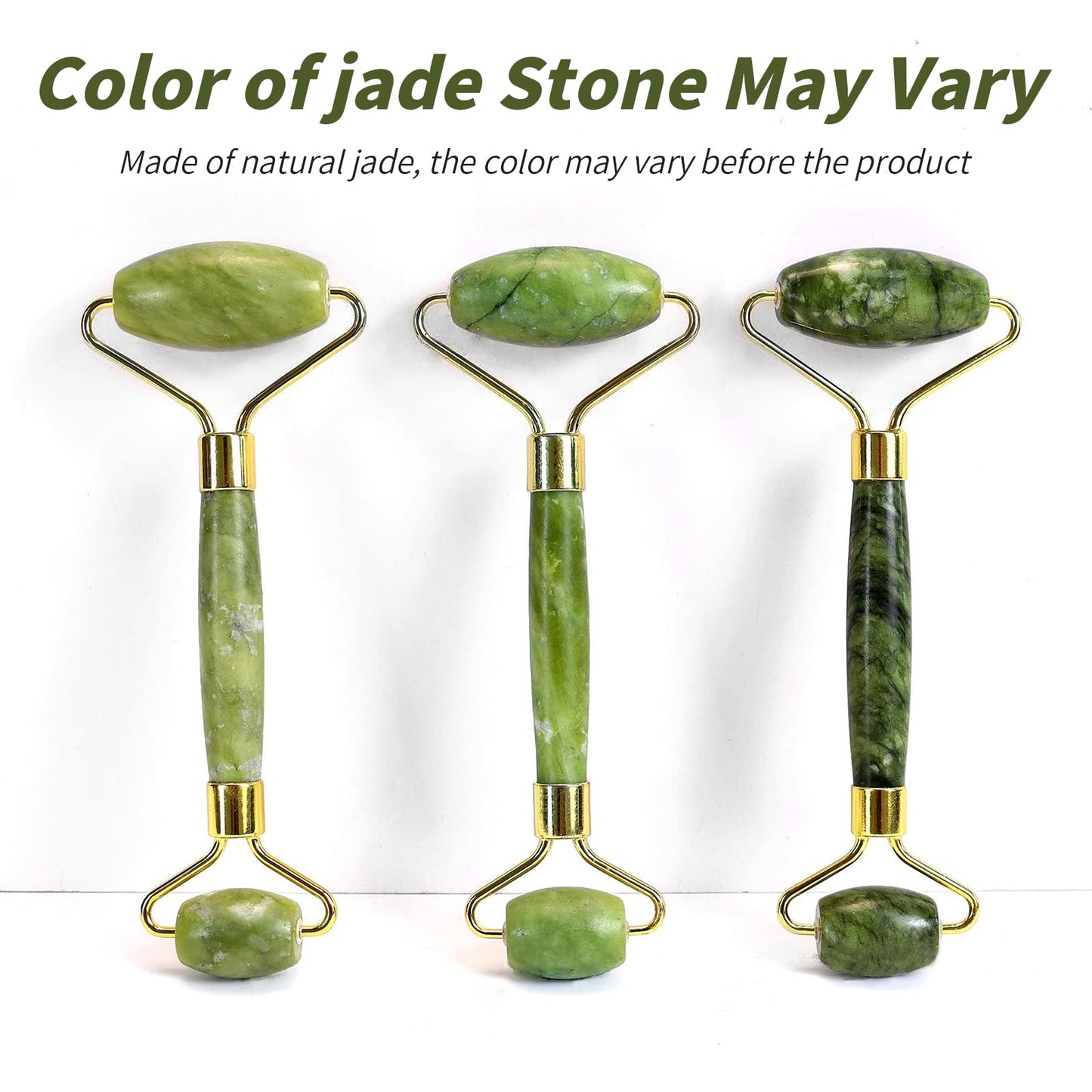 Huefull Genuine Jade Roller & Gua Sha Set for Face