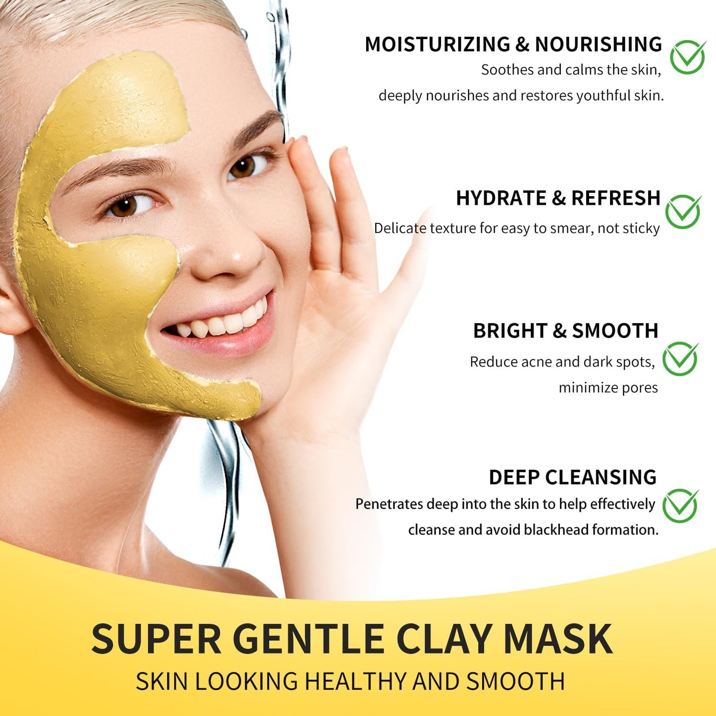 Hicream Turmeric Vitamin C Clay Mask with Kaolin Clay and Turmeric