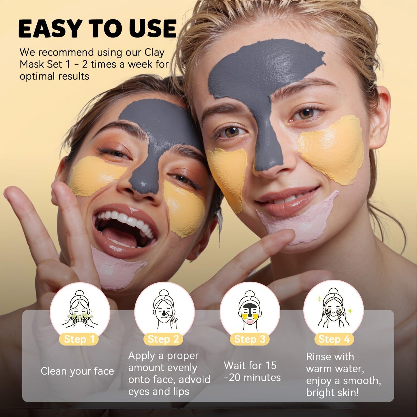 Hicream Turmeric Vitamin C Clay Mask with Kaolin Clay and Turmeric