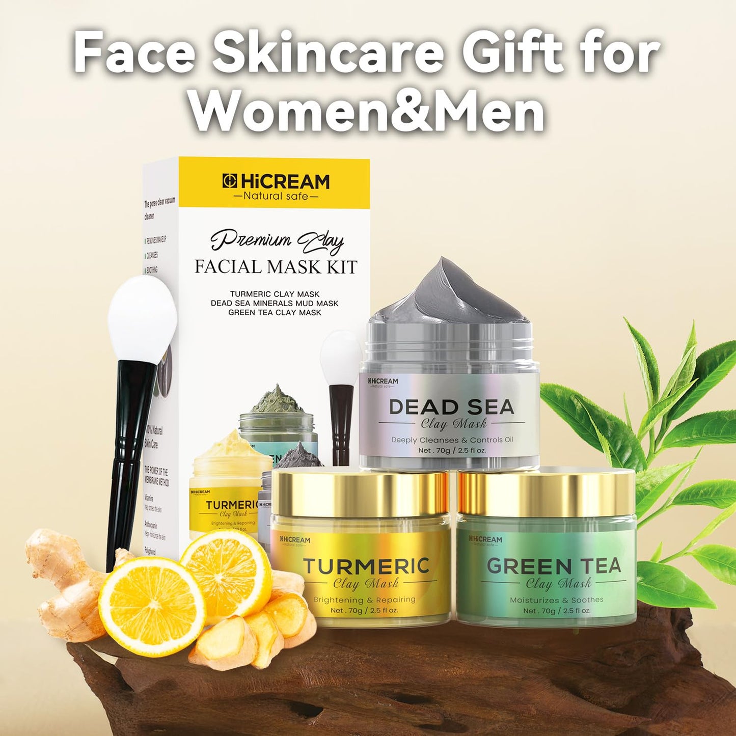 Hicream Turmeric Vitamin C Clay Mask with Kaolin Clay and Turmeric