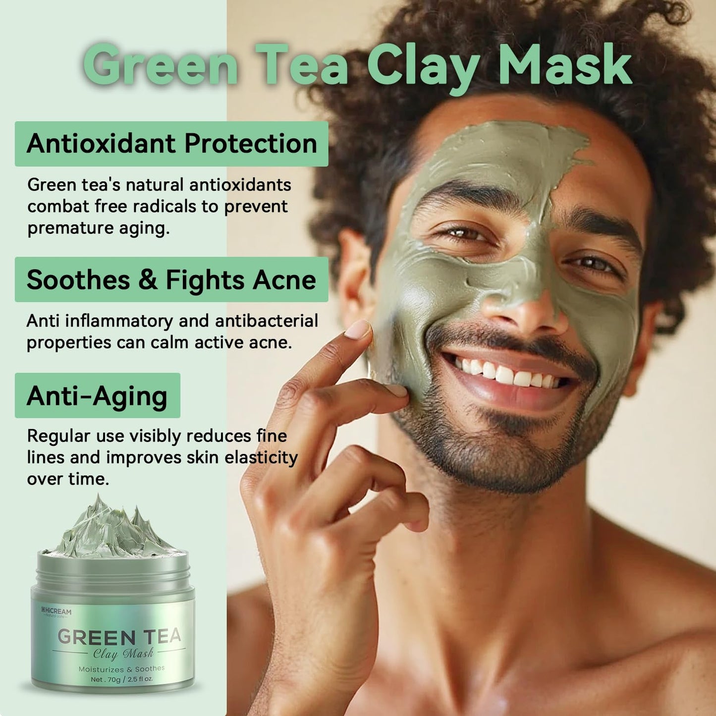 Hicream Turmeric Vitamin C Clay Mask with Kaolin Clay and Turmeric