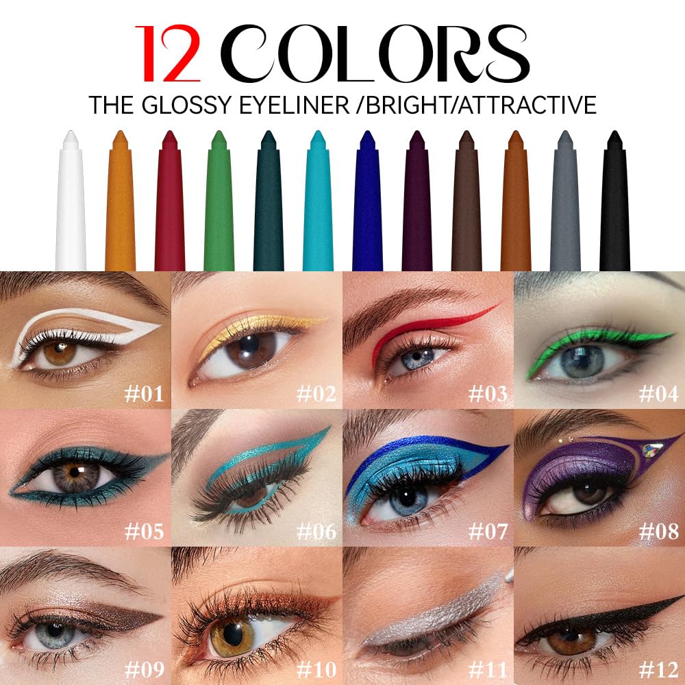 Best Land 12 Colors Matte Liquid Eyeliner Set