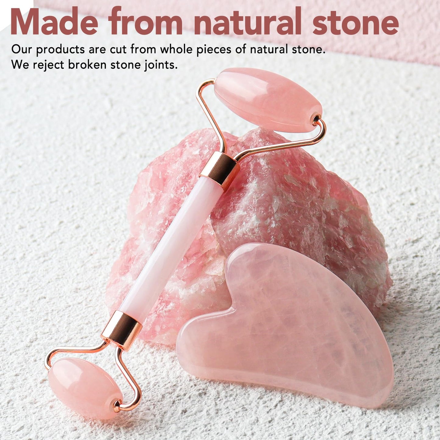 Huefull Genuine Jade Roller & Gua Sha Set for Face