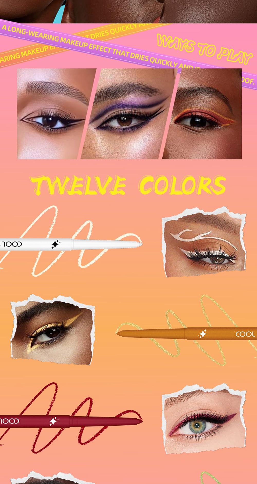 Best Land 12 Colors Matte Liquid Eyeliner Set