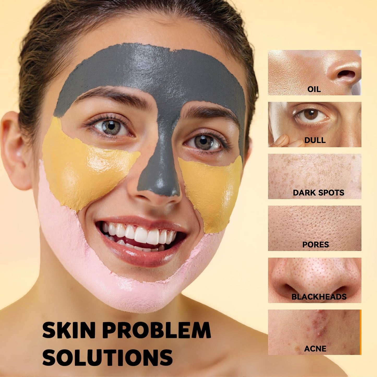 Hicream Turmeric Vitamin C Clay Mask with Kaolin Clay and Turmeric