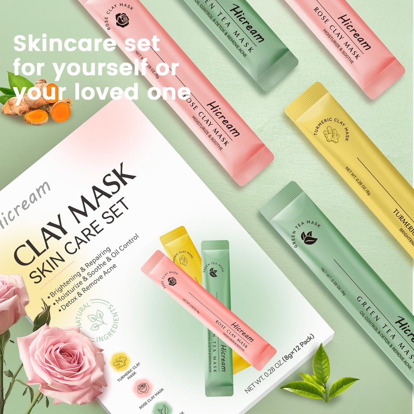Hicream Turmeric Vitamin C Clay Mask with Kaolin Clay and Turmeric