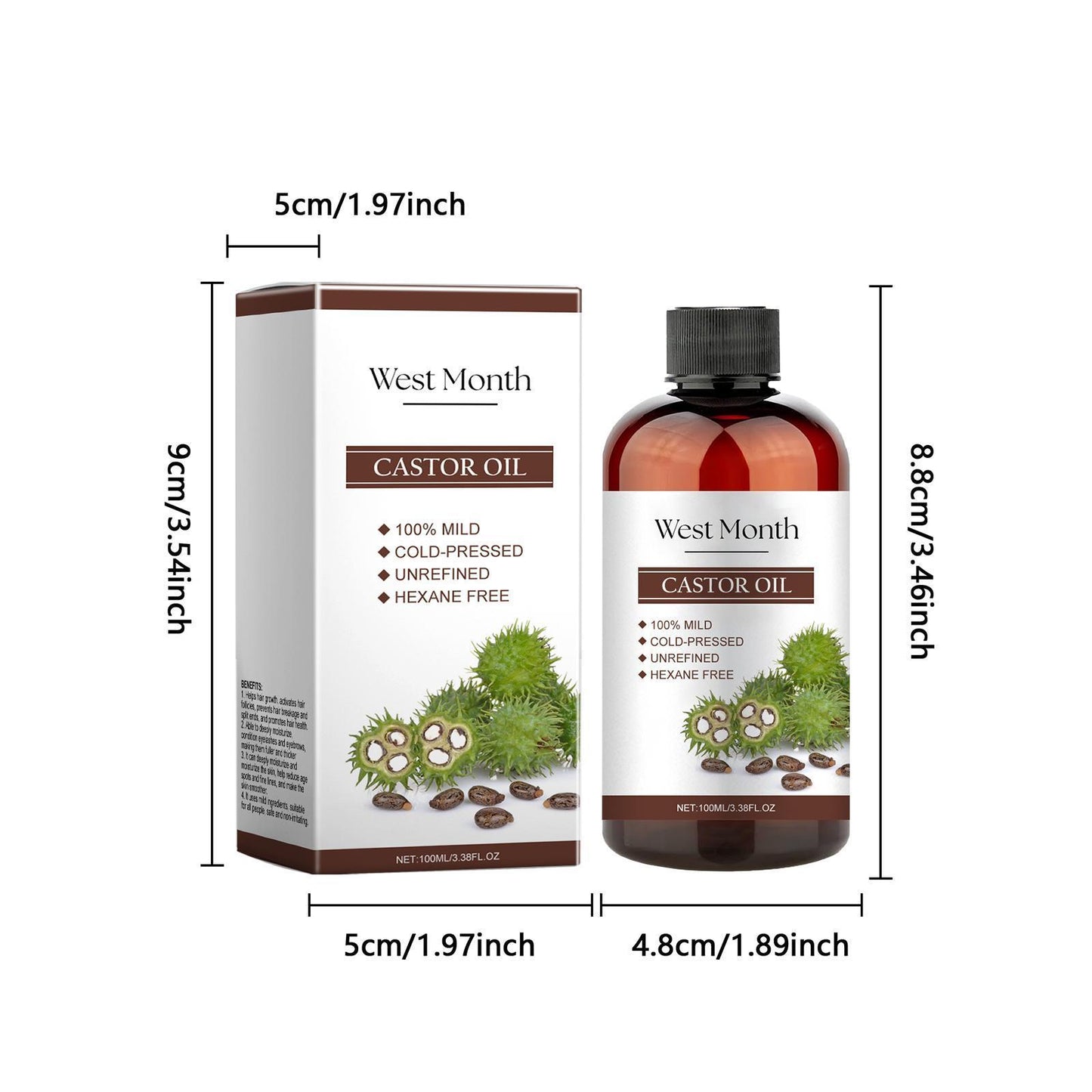Xiyue All in One Castor Oil for Skin Eyelashes and Eyebrows